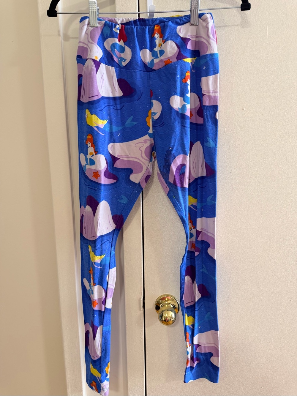 Women’s Blue Mermaid Lagoon Print Stretch Leggings
